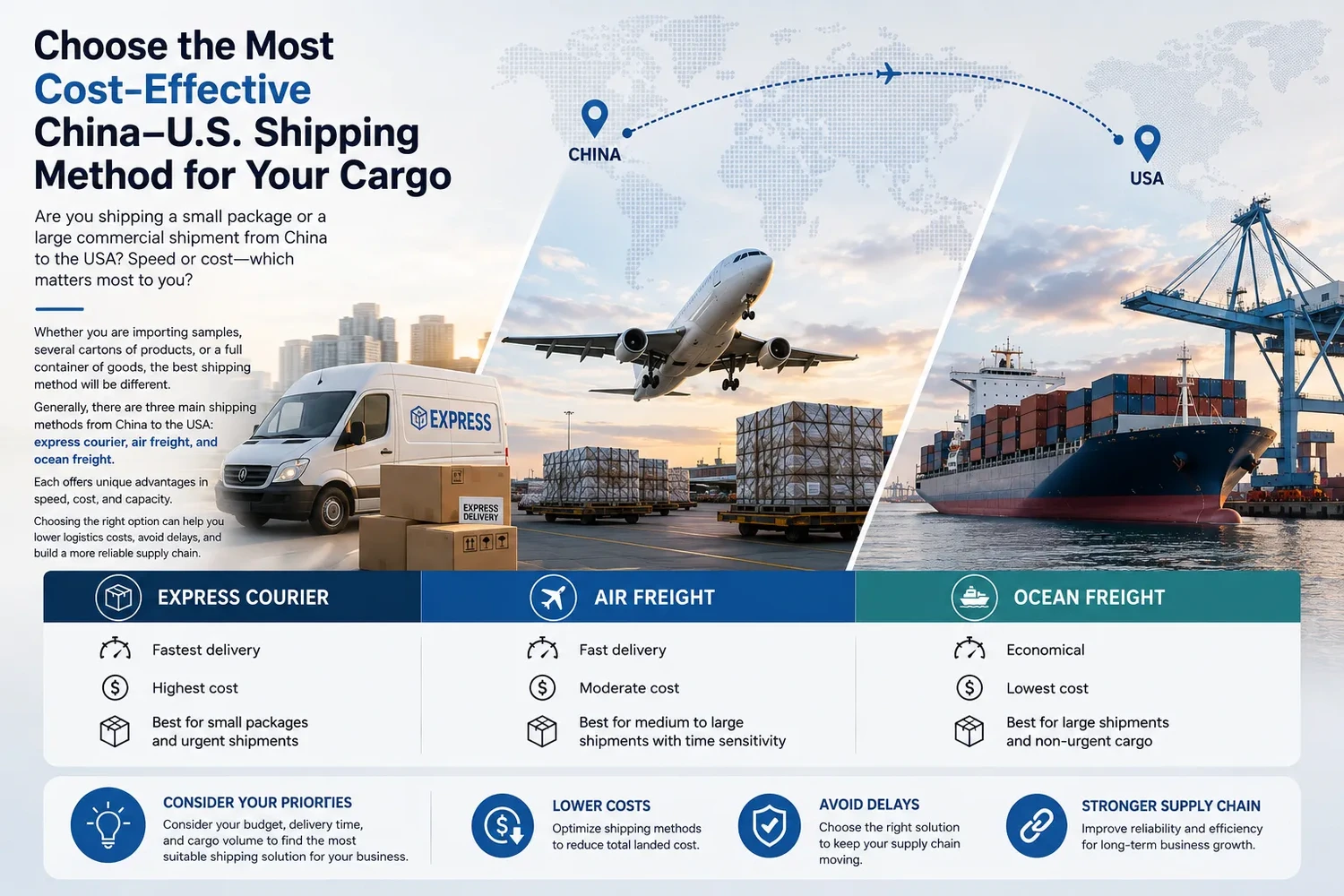 Express Shipping vs. Air Freight vs. Ocean Freight